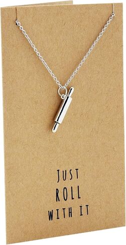 quan jewelry Rolling Pin Necklace, Gifts for Chefs, Gifts for Bakers Mom & Cooking Lovers, Kitchen Stainless Steel Pastry Maker, Gifts for Mom on Mother's Day & Christmas - 100% Handmade (Style 3) in Saudi Arabia