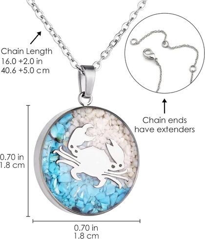 Lauren-Spencer Gemstone Beach Necklace for Women Turquoise Stone Pendant Necklace Dainty Cute Sea Turtle Starfish Sand Dollar Ocean Necklace for Women Teen Girls Summer Beach Jewelry Gift in Kuwait