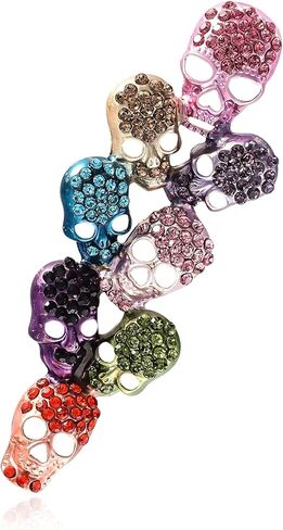 دبابيس بروش الهالوين الملونة على شكل جمجمة من YOQUCOL للنساء والفتيات هدية بروش الهالوين in Kuwait