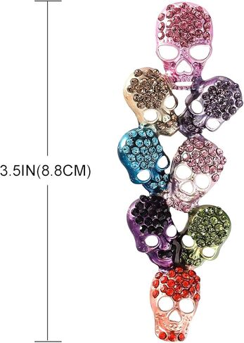 دبابيس بروش الهالوين الملونة على شكل جمجمة من YOQUCOL للنساء والفتيات هدية بروش الهالوين in Kuwait