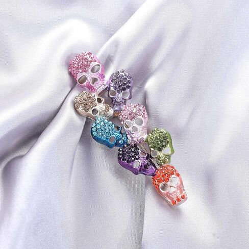 دبابيس بروش الهالوين الملونة على شكل جمجمة من YOQUCOL للنساء والفتيات هدية بروش الهالوين in Kuwait