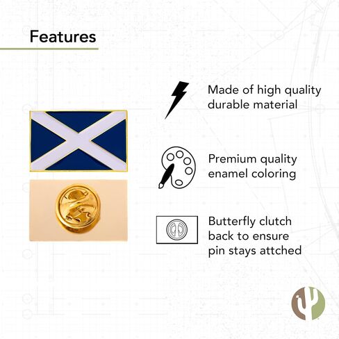 Scotland Flag Lapel Pin Country Enamel Made of Metal Souvenir Hat Men Women Patriotic (Rectangle Pin) in Saudi Arabia