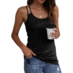 Traleubie Round Neck Workout Tank Tops for Women Casual Sleeveless Shirts Loose Fit