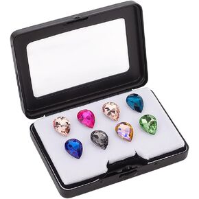 PH PandaHall Black Gemstone Display Box, Rectangle Diamond Container Holder Jewelry Box with Clasp Lids and Sponge for Gems Coins Jewelry Displaying and Gift Packing, 2.38x3.15x0.67 Inch