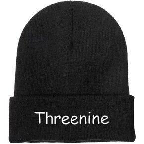 Embroidered Winter Beanie Knit Hats for Men Women Warm Cap Sign Black
