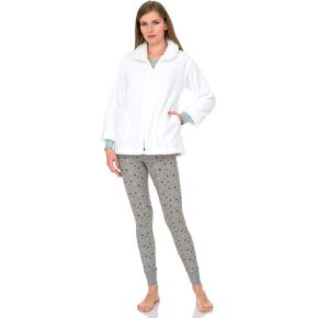 TowelSelections Women's Bed Jacket Zip Front Cardigan Fleece Robe Lounge Coverup in Kuwait