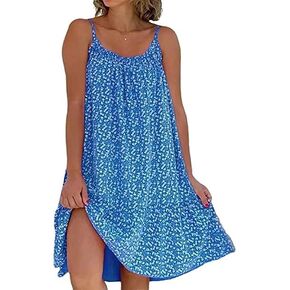 Camibloom - Floral Printed Camisole Dress, Women's Summer Loose-fit Sleeveless Mini Dress
