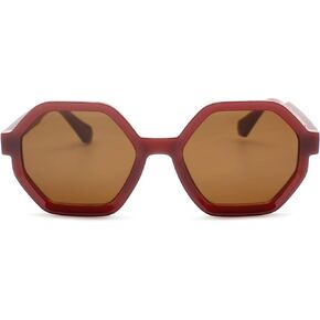 2SeeLife Hexagon Oversized Sunglasses Womens With Full Sun-Protection - Sturdy Womens Sunglasses - Retro Shades For Women