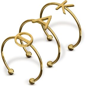 Sorority Shop Kappa Alpha Theta Stacking Ring Set - Adjustable Rings with 18k Gold Plating