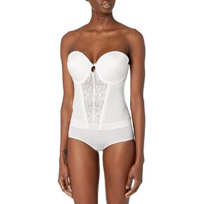 Maidenform womens Floral Lace Strapless Push-up Bustier