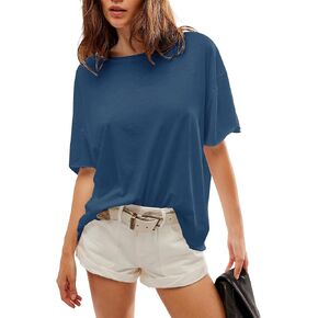 Womens Oversized T Shirts Loose Fit Crewneck Short Sleeve Summer Tops