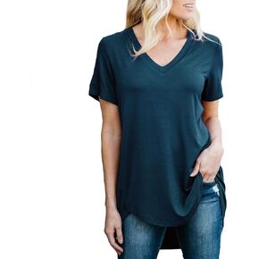 Amaryllis Apparel Women's Short Sleeve Loose Cut Relaxed T-Shirt Top in Saudi Arabia