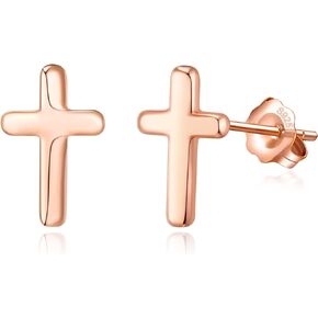 EVER FAITH 925 Sterling Silver Mini Cross Stud Earrings Fashion Minimalist Tiny Cross Jewelry for Women Teen