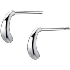 Sterling Silver Mini Curved Bar Earrings for Women Girls 14K Gold Plated Minimalist Tiny Short Bars Teardrop Stud Cartilage Tragus Post Hypoallergenic Dainty Jewelry Gifts