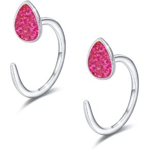 Teardrop Hug Hoops Earrings Hug Tiny Hoop Earrings 925 Sterling Silver Huggie Cartilage Earrings Half Hoop Earrings Jewelry Gifts for Women Girls Teen Friends