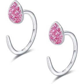Teardrop Hug Hoops Earrings Hug Tiny Hoop Earrings 925 Sterling Silver Huggie Cartilage Earrings Half Hoop Earrings Jewelry Gifts for Women Girls Teen Friends