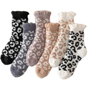 Warm Fuzzy Socks, Women Winter Slipper Socks, Cute Casual Socks, Cozy Fluffy Socks, Thicker Plush Crew Socks for Sleep Home, 6 Pairs, Size 5-9