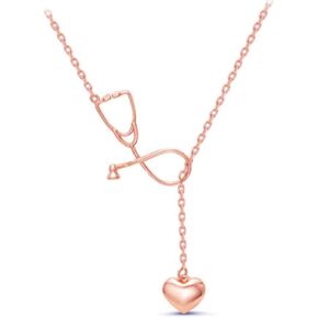 Guqqeuc Stethoscope Heart Necklace Nurses Gifts for Doctors and Nurse Graduation Gift for Nursing School Students