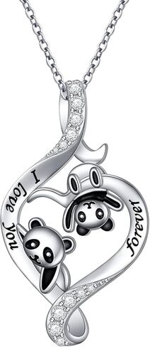 Alphm S925 الفضة الاسترليني الباندا قلادة قلادة هدايا مجوهرات للنساء والفتيات in Kuwait