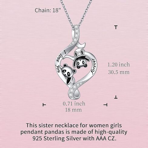 Alphm S925 الفضة الاسترليني الباندا قلادة قلادة هدايا مجوهرات للنساء والفتيات in Kuwait