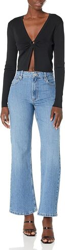 The Drop Women's Titus Open Front Cropped Sweater with Ring Detail in Saudi Arabia