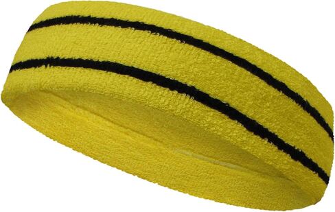 Couver HB799 Long Thick Wider Basketball Headband Terry Cloth with 2 Stripes, 1 Piece, in Saudi Arabia