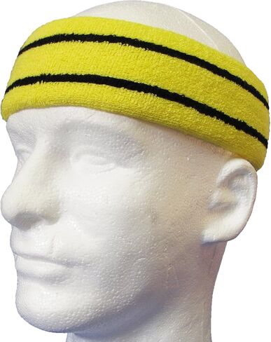 Couver HB799 Long Thick Wider Basketball Headband Terry Cloth with 2 Stripes, 1 Piece, in Saudi Arabia