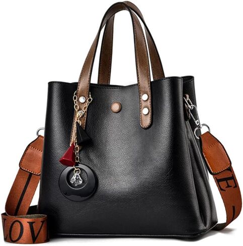 Top-handle Handbags Tote for Women Soft PU Small Purse Shoulder Crossbody Bag with Exquisite Pendant in Saudi Arabia