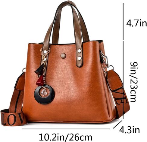 Top-handle Handbags Tote for Women Soft PU Small Purse Shoulder Crossbody Bag with Exquisite Pendant in Saudi Arabia