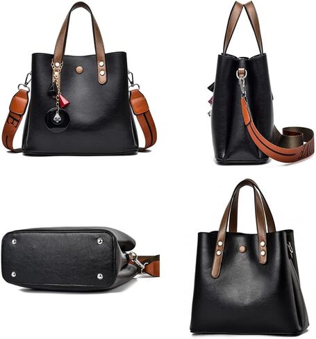 Top-handle Handbags Tote for Women Soft PU Small Purse Shoulder Crossbody Bag with Exquisite Pendant in Saudi Arabia