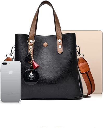 Top-handle Handbags Tote for Women Soft PU Small Purse Shoulder Crossbody Bag with Exquisite Pendant in Saudi Arabia