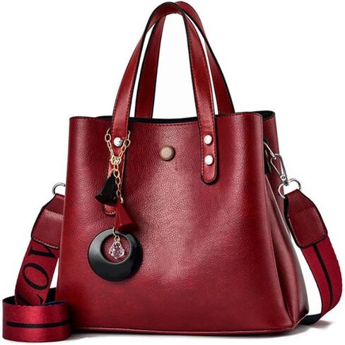 Top-handle Handbags Tote for Women Soft PU Small Purse Shoulder Crossbody Bag with Exquisite Pendant in Saudi Arabia