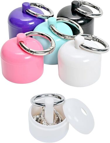 تخزين حامل حلقات المجوهرات أثناء السفر، سلسلة مفاتيح لصندوق المجوهرات، حاوية صغيرة لتنظيم صندوق حبوب السفر للأقراط المرصعة والخواتم (4 عبوات) in Kuwait