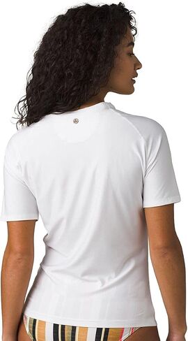 prAna Edge Wave Short Sleeve Sun Top White LG (Women's 10-12) in Saudi Arabia
