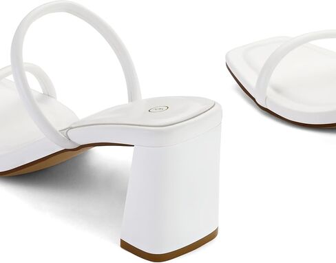 صنادل نسائية من Mysoft بكعب 3 بوصة ومقدمة مربعة وحزامين بدون ظهر سهلة الارتداء in Kuwait