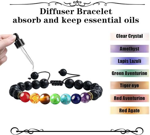 ANAGOO Lava Stone Bracelet Chakra Bracelets For Women Lava Bead Bracelets For Essential Oils 7 Chakra Bracelets For Men Lava Rock Bracelets Lava Bracelets For Couples (2pcs) in Saudi Arabia