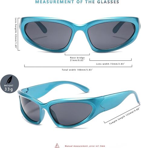 LASPOR Wrap Around Sport Sunglasses for Women Men Sport Shades Glasses Y2K Sunglasses in Saudi Arabia
