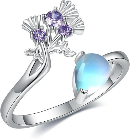 YAFEINI Scottish Thistle Ring Sterling Silver Scotland Ring Scottish Thistle Jewelry Gifts for Women in Saudi Arabia