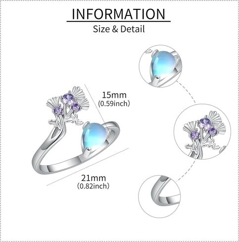 YAFEINI Scottish Thistle Ring Sterling Silver Scotland Ring Scottish Thistle Jewelry Gifts for Women in Saudi Arabia