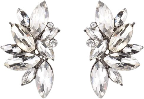Vintage Rhinestone Statement Earrings Colorful Crystal Cluster Drop Dangle Earrings for Women Girls Costume Party Wedding Jewelry in Saudi Arabia