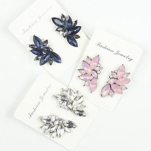 Vintage Rhinestone Statement Earrings Colorful Crystal Cluster Drop Dangle Earrings for Women Girls Costume Party Wedding Jewelry in Saudi Arabia