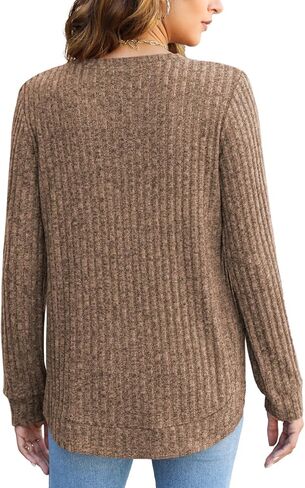 JomeDesign Womens Tops Fall Fashion 2023 Long Sleeve Shirts Round Neck Sweatshirt Lightweight Sweaters in Kuwait