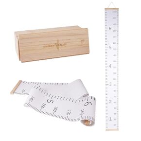 Growth Chart for Wall | Growth Chart for Kids w/Wooden Box | Canvas Height Chart for Kids 9 in x 80 in | Waterproof Kids Height Wall Chart | Kids Growth Chart Wall | Kids Measuring Chart for Wall