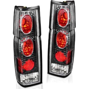 AUTOSAVER88 Tail Lights Compatible with 86-94 1986-1994 Hardbody D21, 1995-1997 Hardbody Pickup Tail Lamps Black Housing Clear Lens