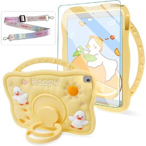 Kids Case for iPad 10th Generation 10.9 inch 2022, Slim Stand Protective Cover with iPad 10th Gen 2022,Lightweight Flexible Shockproof, Folding Handle Stand(Yellow