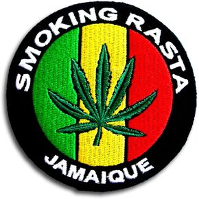 Smoking Rasta Reggae Jamaica Embroidered Iron on Patch Oi Ska Hemp Weed Pot Marijuana Leaf Tattoo Badge Emblem Lion of Judah Rastafari Hip Hop Band in Saudi Arabia