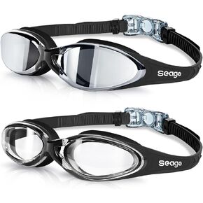 Seago 2 pack Swim Goggles for Men Women Anti Fog No Leaking Adult Water Pool Goggles