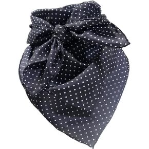 Polka Dot Silk Wild Rag Scarf - Black Black