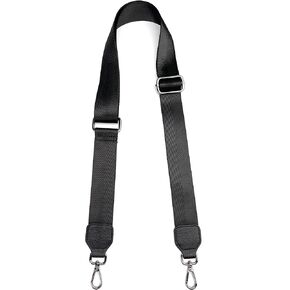 Black Bag Strap with Black Buckles 1-1/2 Inch Wide Universal Replacement Adjustable Shoulder Strap Belt for Shoulder Bags Messenger Purse Crossbody Bag