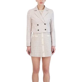 BCBGeneration Women's Double Breasted Jacket Long Sleeves Notch Lapel Button Front Relaxed Crop Coat